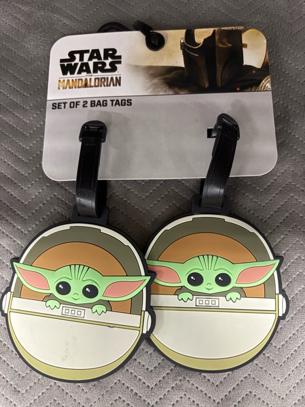 Star Wars The Mandalorian Grogu Luggage backpack Bag Tags - Set of 2